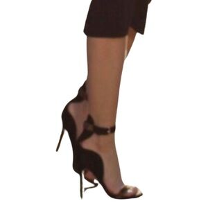 & OTHER STORIES Suede Leopard Ankle Strap Heels